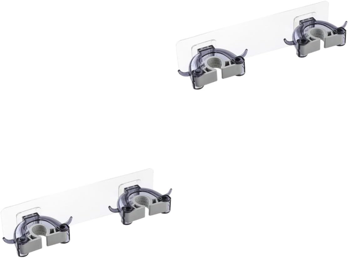 Ciieeo 3pièces Support De Balai Mural Multifonction Noir De Rangement Sans Perçage Pour Maison Cuisine Et Salle De Bain Organisateur De Nettoyage Avec Double Clip