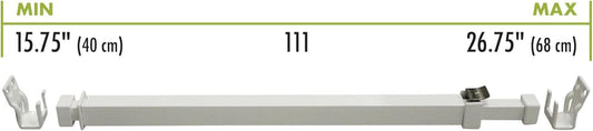 Ideal Security BK111W Adjustable Security Bar For Patio Or Window Door With Child Safety Lock, White, 40-68 Cm