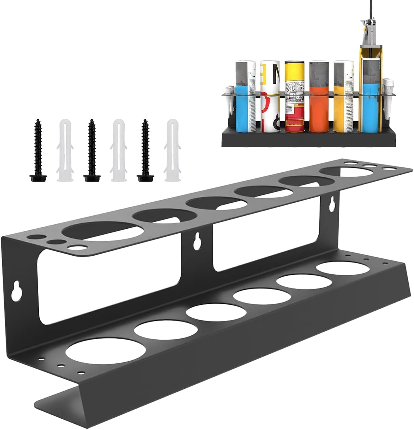 Organisateur De Tubes De Colle Mastic,Rack De Rangement Pour Cartouches - Organisateur Mural Pour Bombes Aérosols Et Seringues De Soudage Pour Garage Et Détail Auto