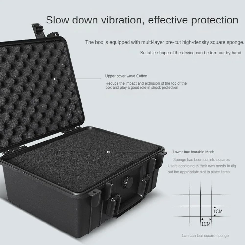 Boîte De Rangement D'Instruments à Grande Capacité Avec Éponge, Valise Portable, Boîte En Plastique Dur Épaissie, Boîte à Outils Pour Matériel, Rouge.