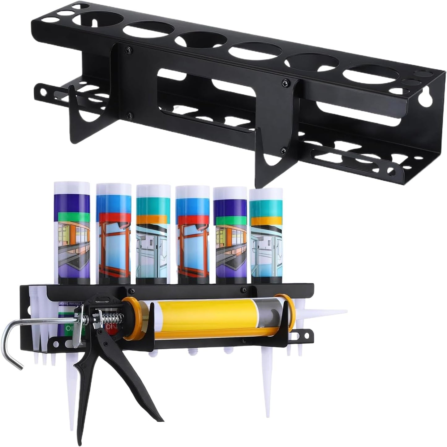 Organisateur Mural Pour Adhésifs En Tube,Organisateur Mural Pour Tubes De Mastic D'Atelier | Rangement Pour Outils De Professionnels En Rénovation Et Maintenance