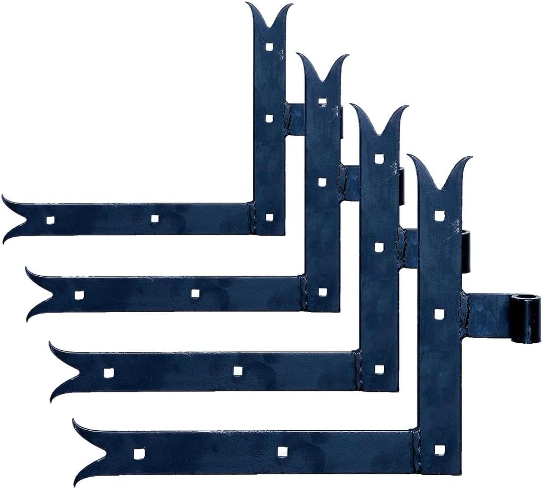 Alberts 306458 Angle Hinge | Straight End Or Carp Tail For Top Or Bottom | Black Lacquered | Hinge Ø 14 Mm | 250 X 300 X 35 Mm