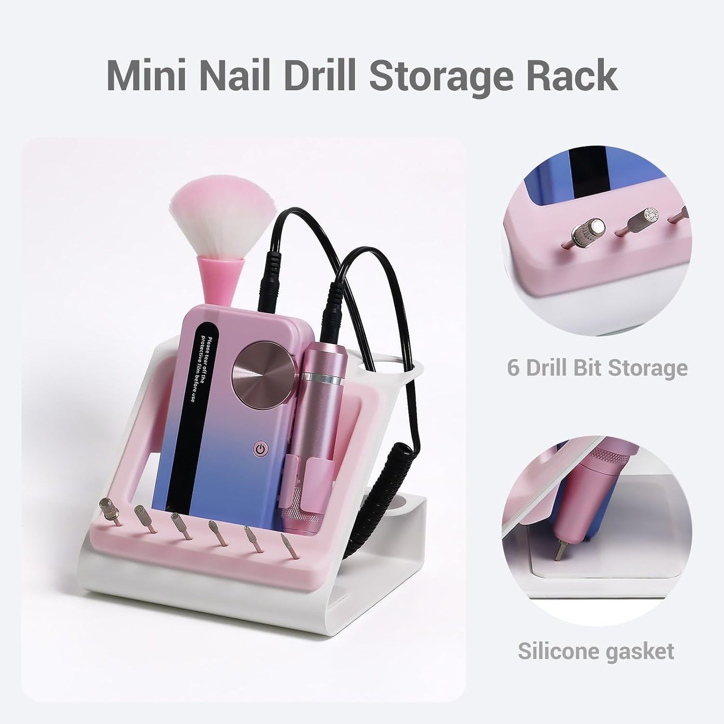 Pour Outils De Manucure, Organisateur De Bureau Pliable En ABS Avec Pour Perceuse, Trous D ' Embouts Et Tasse à Brosse Pour Poste De Travail De Salon Ou De Table à Domicile, De