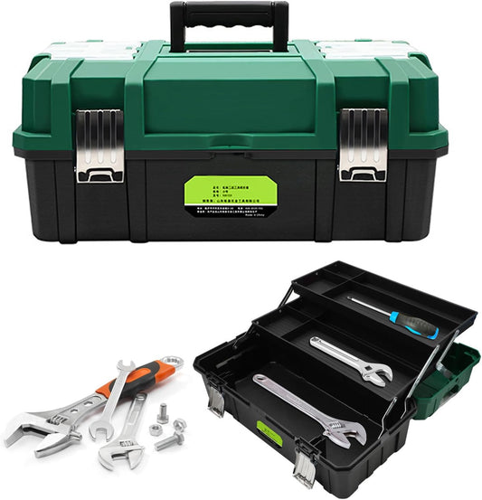 Boîte De Rangement Professionnelle Pour Outils De 43,2 Cm De Grande Capacité Avec 3 Niveaux Démontables Adaptée Pour Les Amateurs De Bricolage