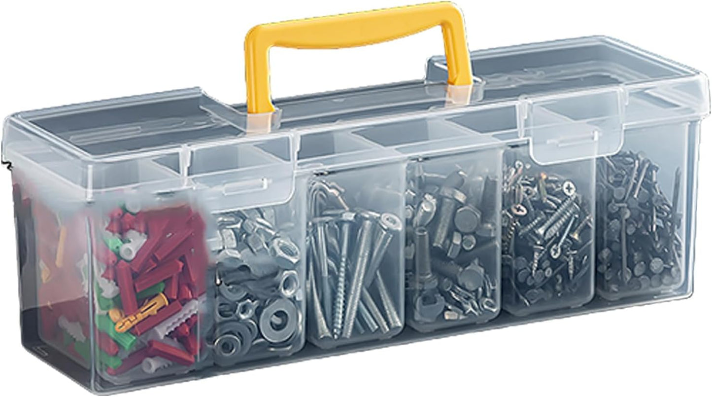 Boîte à Outils Haute Performance Avec Séparateurs Amovibles, Vis Portantes Transparentes, étui De Rangement Pour Atelier, Garage, Maison, étui à Outils Portable En Plastique