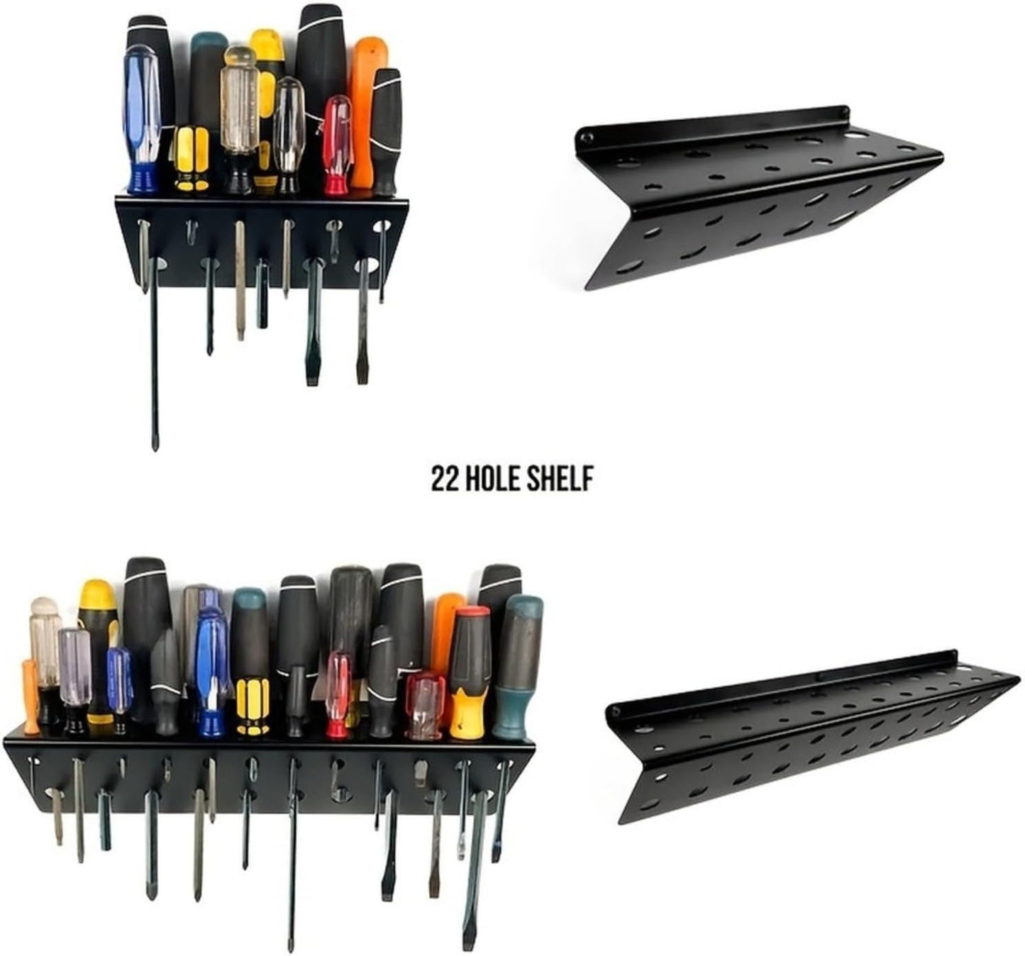Support De Tournevis, Organisateur D'outils, étagère De Rangement, étagère Murale Pour Atelier, Design Fin Et Peu Encombrant, Construction En Fer, 11 Ou 22 Trous, 38,1 Cm De Long, Finition
