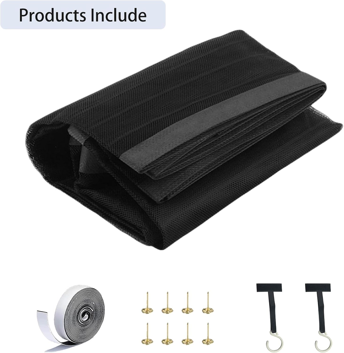 Window Insect Screen 50 X 176 Cm Ultra Thin Automatic Magnetic Closure Mesh Automatic Closure No Drilling For Most Windows, Black