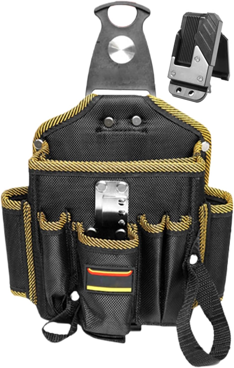 Sac à Outils Pour électricien, Pochette De Rangement Multi-poches Avec Passant De Ceinture, 16,5 X 7 X 21 Cm, étui Léger Pour Charpentiers, Couvreurs Et Coiffeurs