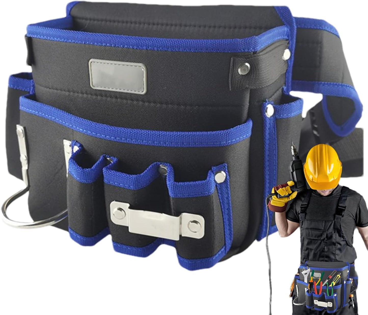 Pochette À Outils Pour Ceinture - Sac Ajustable En Tissu Oxford,Porte-Outils Pour Ceinture - Pour Travaux De Clouage, Menuiserie, Électricien, Chantier De Construction, Maintenance,