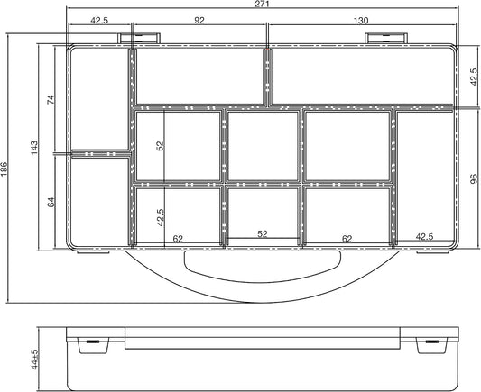InLine® 43009N Boîte De Rangement Pour Petites Pièces, 11 Compartiments, Transparente, Pour Vis Et Accessoires, Avec Couvercle à Clip Et Poignée, Compacte Et Robuste