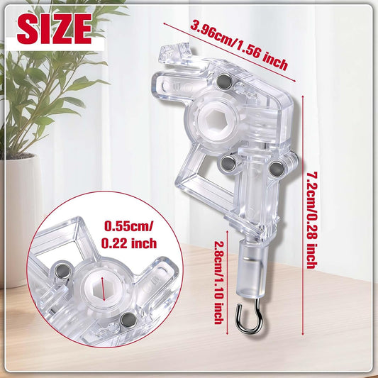 SPEEDWOX Lot De 2 Tiges D'inclinaison Robustes Pour Stores Horizontaux De 5 Cm (2") - Raccord à Crochet à Engrenage Hexagonal, Mécanisme D'inclinaison Transparent De Remplacement Pour Bois