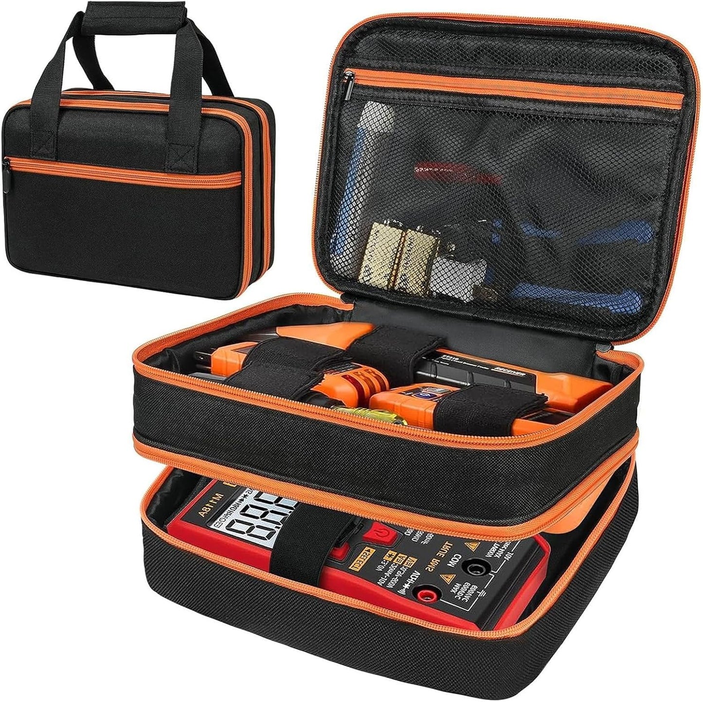 Genérico Sac à Outils étanche Pour électricien, Organisateur Multifonctionnel Pour Outils Mécaniques, Sac D'outils Pour Testeur De Prises, Boîte à Outils Avec Compartiments Pour Multimètre, Testeur Pour