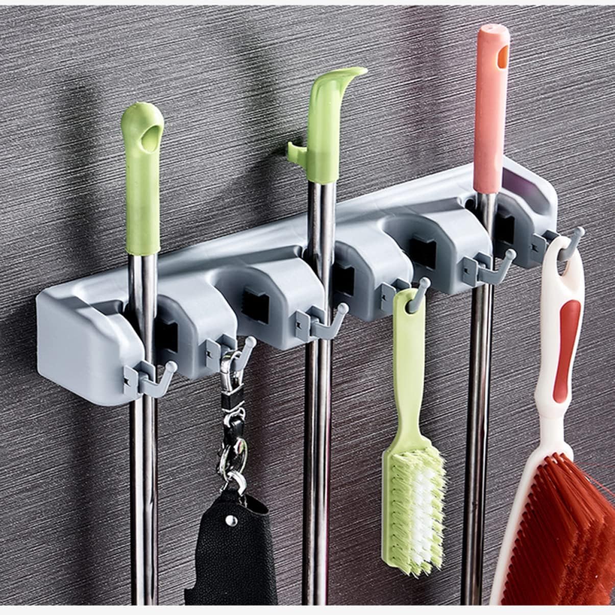Ciieeo Home Kitchen Organizer Dry Refills Pocket Hole Flash Empty Bucket Unit Shelf Mop Holder Cabinet Cleaner For Lint Trap Vent Wall Grey