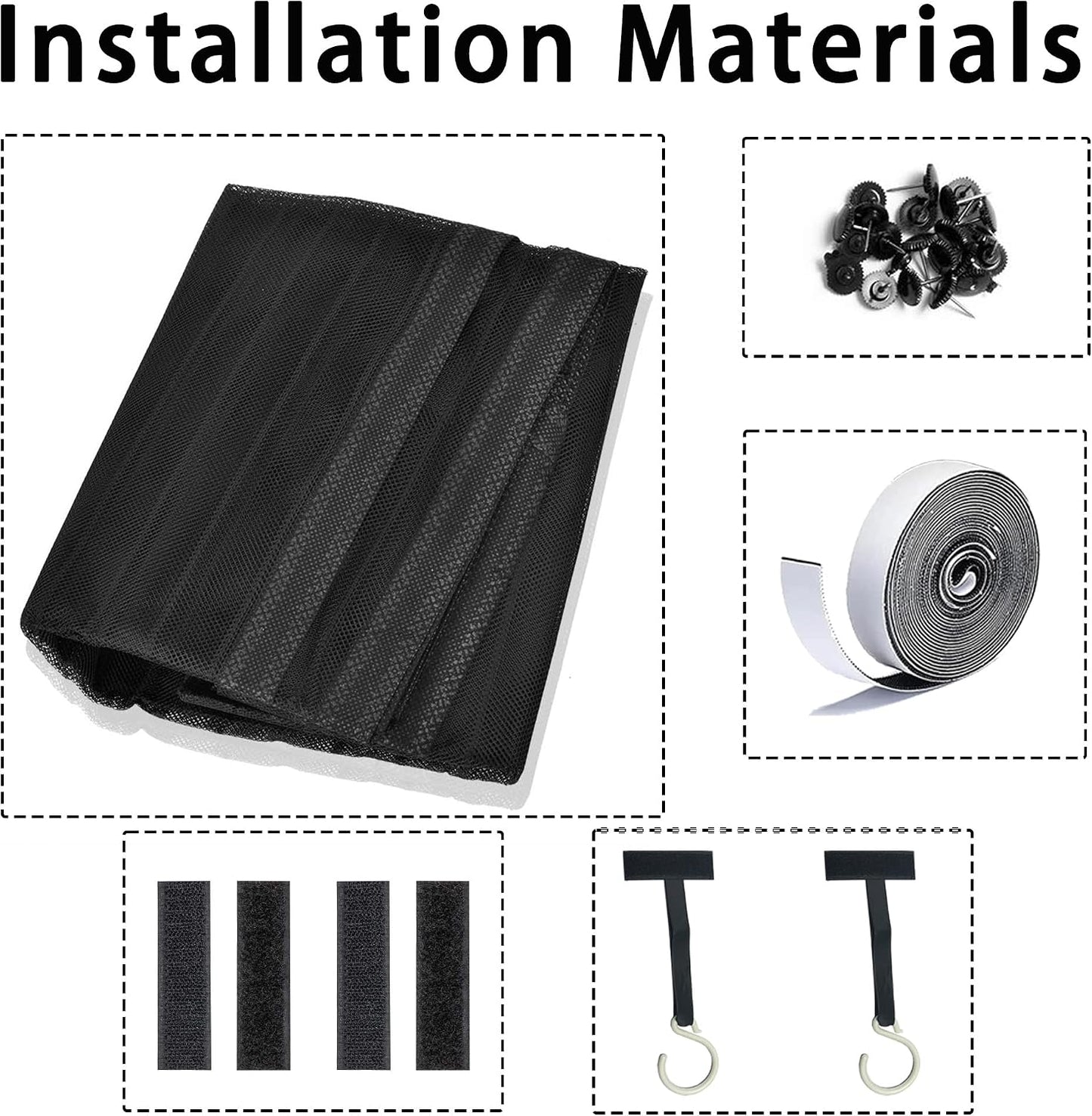 Magnetic Window Mosquito Net 126 X 204 Cm Magnetic Mosquito Net Without Tools Powerful Magnets For Window Doors Patio, Black
