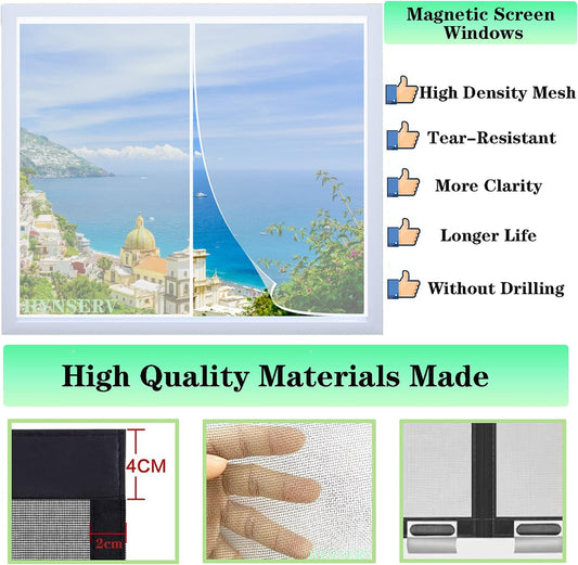 Magnetic Window Mosquito Net White 120 X 170 Cm Automatic Closure Anti-Mosquito Fly Curtain Easy To Install Anti-Insect For Doors Windows Balcony Living Room
