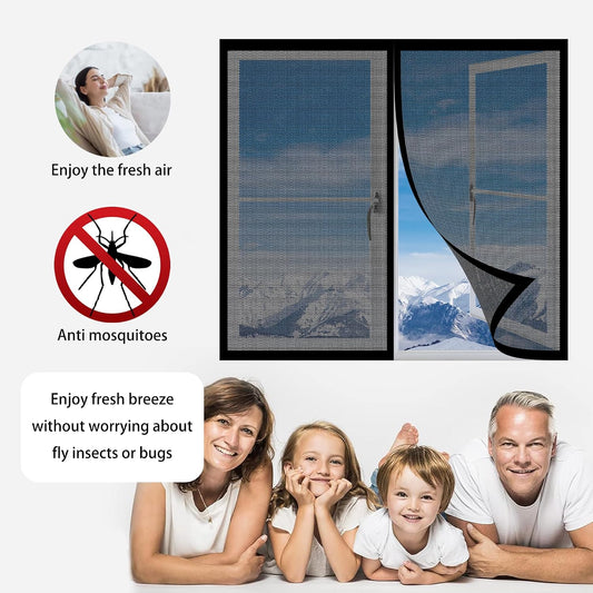 Mosquito Net Door Window 103 X 99 Cm Magnetic Mosquito Net Door Easy To Install Without Drilling For Windows Or White