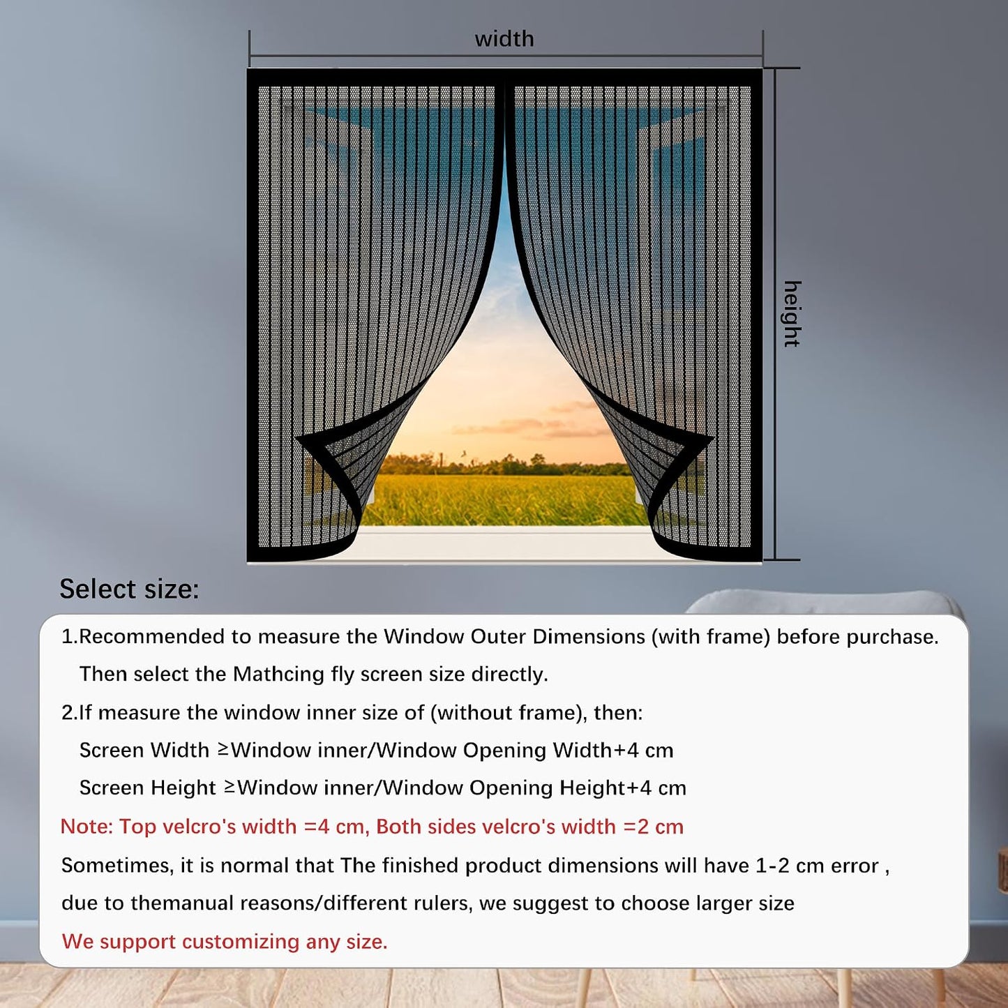 Magnetic Fly Screen For Door Window 97 X 130 Cm Ultra Fine Mesh Breathable Ultra Thin Mesh For Balcony Door Window Camper Van White