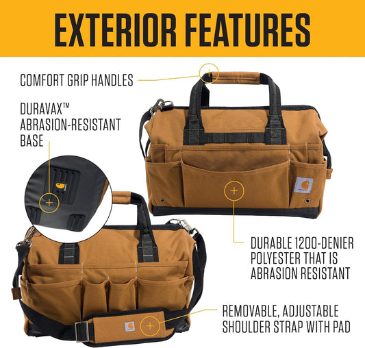 Carhartt Onsite Sac à Outils Durable, Résistant à L'eau, Sac De Rangement Pour Outils, Lourd, 40,6 Cm, 30 Poches, Noir