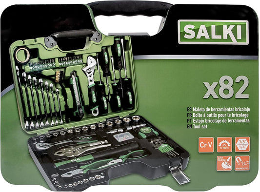Salki 8920082 - Valise à Outils Diy 82 Pcs Métal