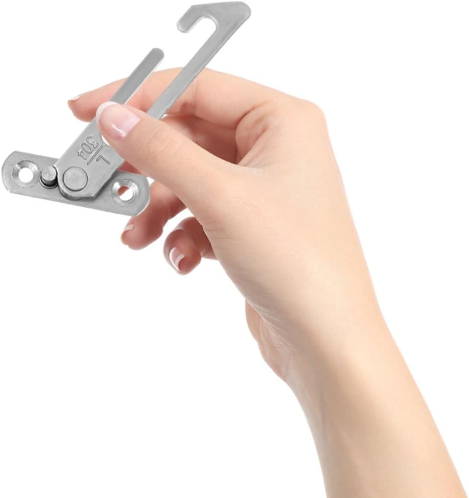  Artibetter 4 Pièces Limiteur De Sécurité D'angle D'ouverture En Acier Inoxydable Argenté, Bloque Fenêtre Coulissante Réutilisable Friction Renforcée Pour Sécurité Garçon Et Filles