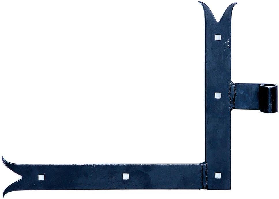  Alberts 306458 Angle Hinge | Straight End Or Carp Tail For Top Or Bottom | Black Lacquered | Hinge Ø 14 Mm | 250 X 300 X 35 Mm