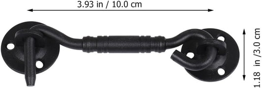  OUNONA Loquet à Crochet En Acier Inoxydable Mat Noir Serrure De Sécurité Pour Porte De Grange Et Fenêtre Verrouillage Solide Pour Portail Coulissant Quincaillerie De Fenêtre