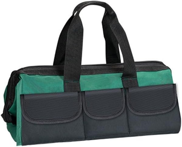 Sac Fourre-tout Robuste En Tissu 1680D Avec 6 Poches Pour Organiser Les Clés Et Les Perceuses Dans Un Atelier Ou Un Jardin, Vert, Noir, 33 Cm (40,6 Cm)