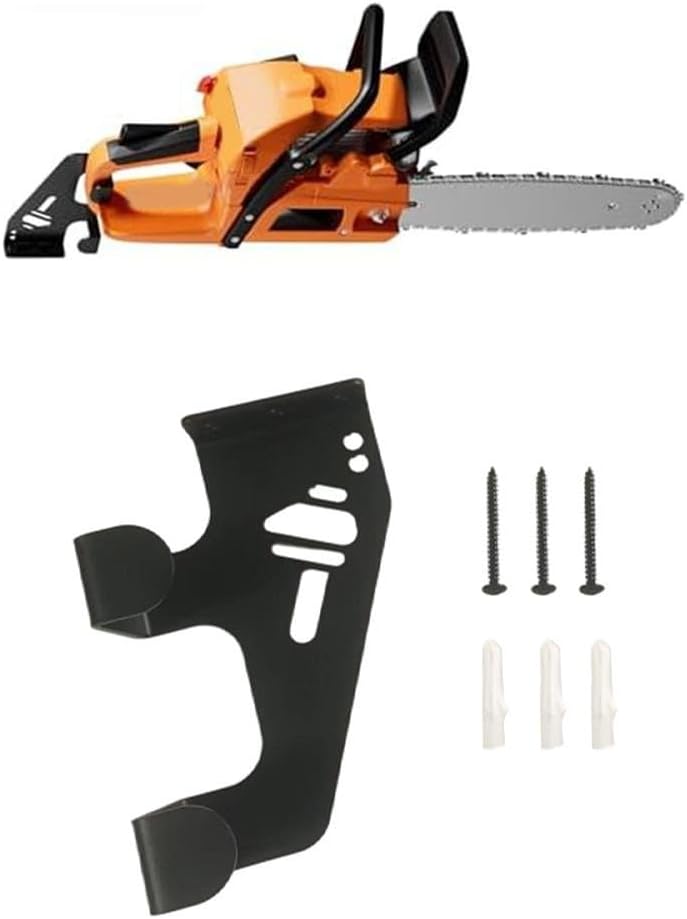  Lot De 2 Supports De Rangement Muraux Pour Tronçonneuse En Métal Pour Garage, Abri De Jardin, Atelier Avec Double Orientation Et Fentes Pour Clés
