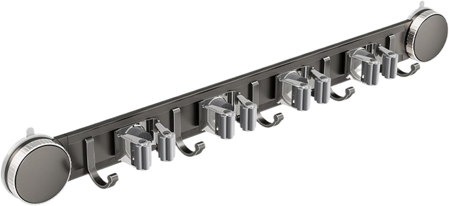  Porte-Balai - Rack Mural Utilitaire Ventouse Robuste Et Antirouille - Organisateur Mural Pour Balais Et Rangement - Pour Utilisation Intérieure Maison Dortoir Appartement Chambre Salon Et Salle De