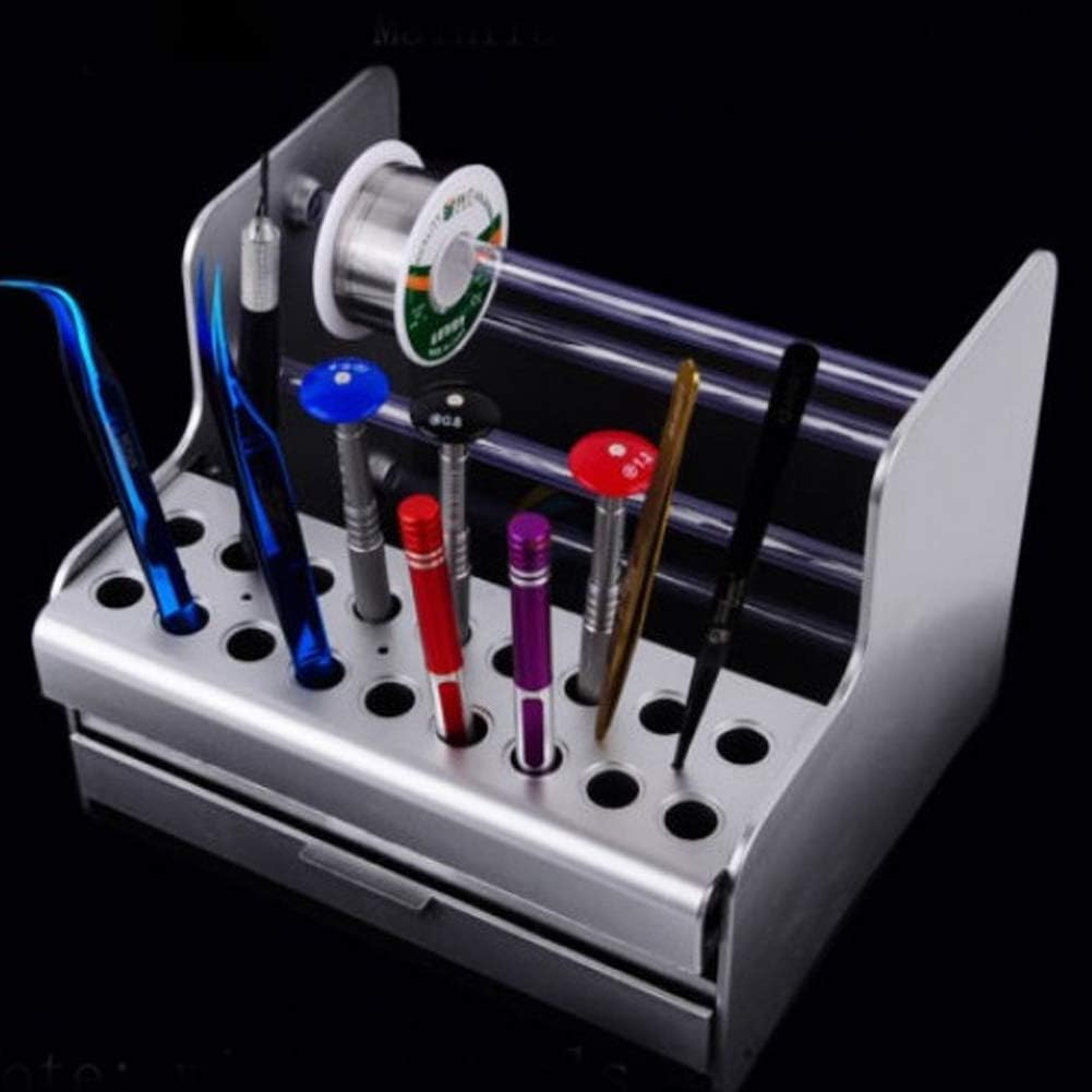  ASHATA Boîte De Rangement Pour Outils De Réparation De Téléphone Avec Petits Trous (pour Tournevis, Huile De Soudure, Couteau) Et Tiroir (pour Petits Objets, Pour Téléphone Portable)