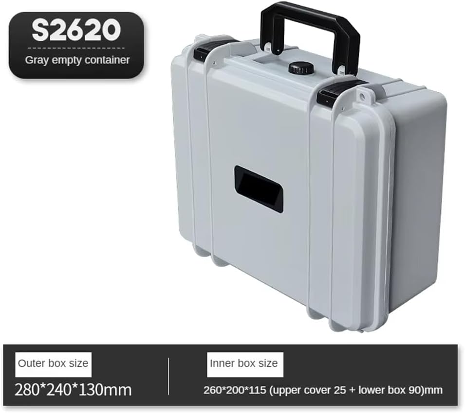  Boîte De Rangement D'Instruments à Grande Capacité Avec Éponge, Valise Portable, Boîte En Plastique Dur Épaissie, Boîte à Outils Pour Matériel, Rouge.