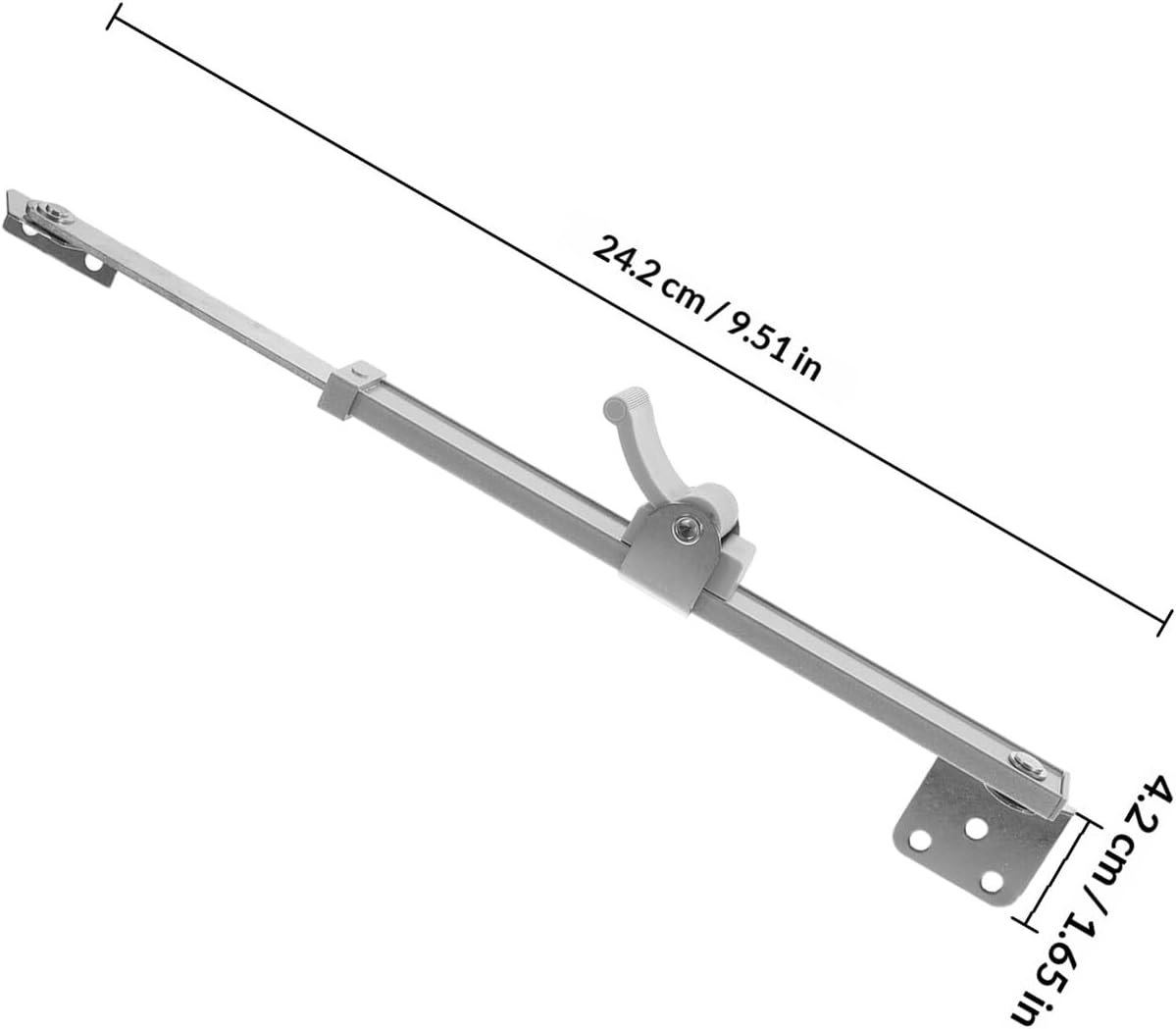  STOBAZA Tige Télescopique Quincaillerie De Fenêtre Robuste En Alliage D'aluminium Pour Fenêtre, Support De Fixation Anti-vent, Pour Maison Et Bureau
