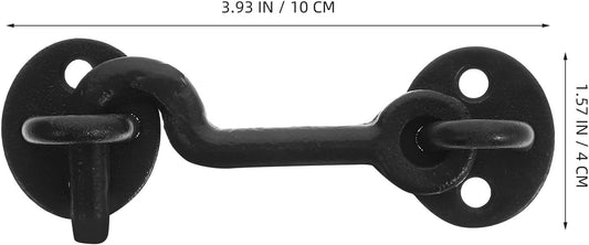  Ciieeo Loquet à Œillet En Fonte Renforcée, Crochet De Fenêtre Ancien En Métal Épais, Résistant à La Corrosion, Avec Vis De Fixation, Pour Porte De Garage Et Placard, Quincaillerie