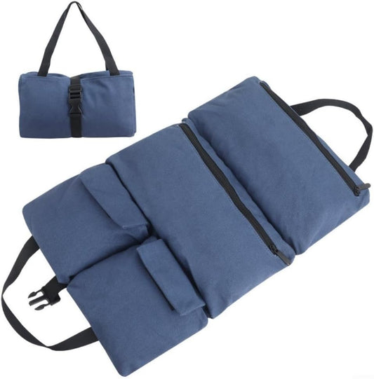  Sac à Outils En Toile Avec Cinq Poches Zippées Pour Tournevis Et Douilles, Organiseur De Rangement Robuste Pour Mécanicien, Bleu, 490 X 335 Mm (bleu)