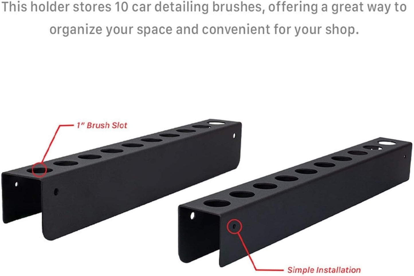  Support Mural Pour Brosse De Détail, Avec 10 Trous, Pour Garage, Atelier, Rangement En Acier Au Carbone Pour Garder Les Outils Propres Et Accessibles