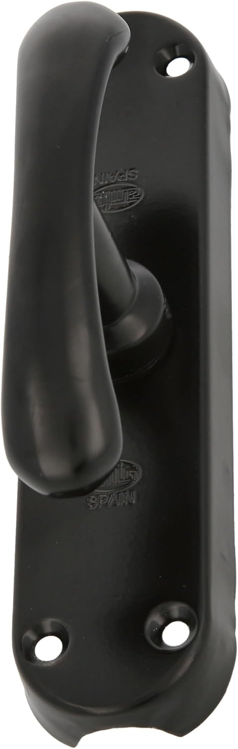  Amig - Morceau De Surmonter Noir Pour Fenêtres | Fermeture De Sécurité En Acier Avec Poignée | Comprend 5 Supports | Dimensions : 150 X 38 Mm