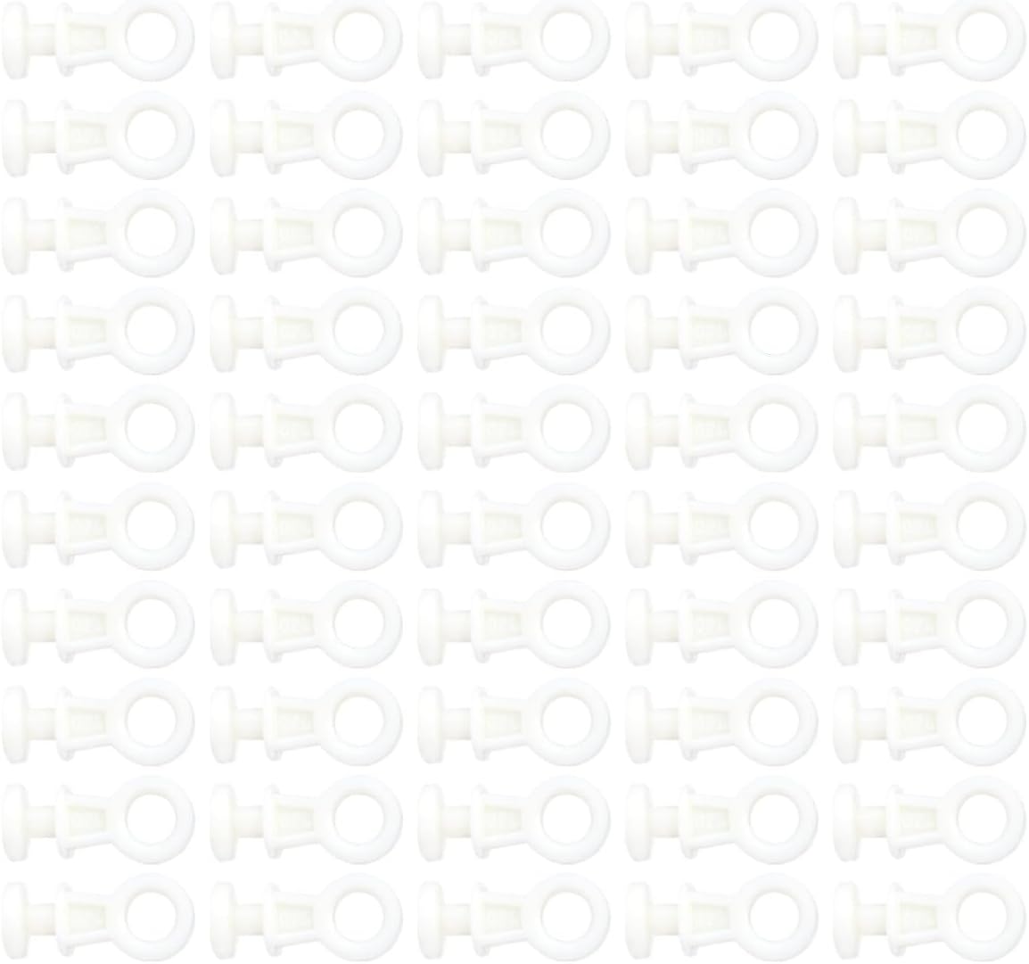 Jojofuny 50 Pcs Roulettes Pour Rail De Rideau En Plastique Beige, Faciles à Utiliser Et Solides, Pour Rideaux Coulissants De Salle De Bain Et Fenêtres