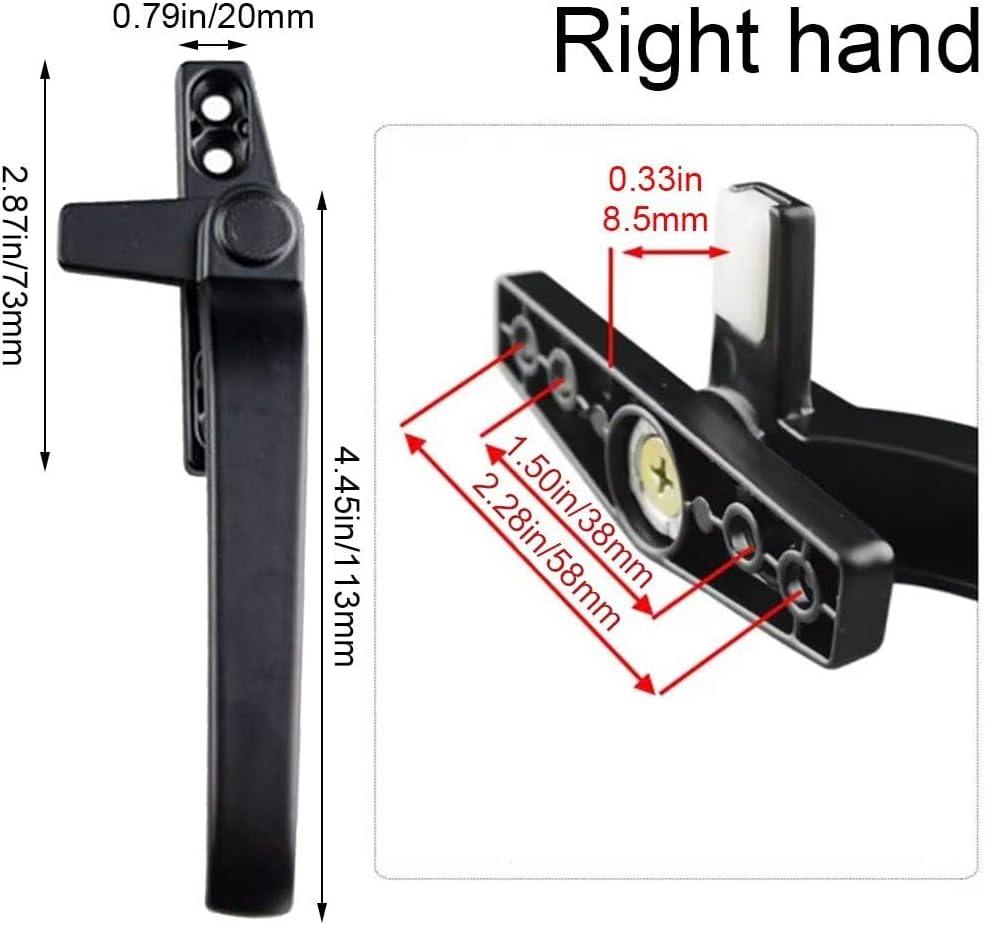  Aluminum Alloy Casement Window Handle, Replacement Window Handle Left/Right,Window Lock Handle, Window Hardware Kit