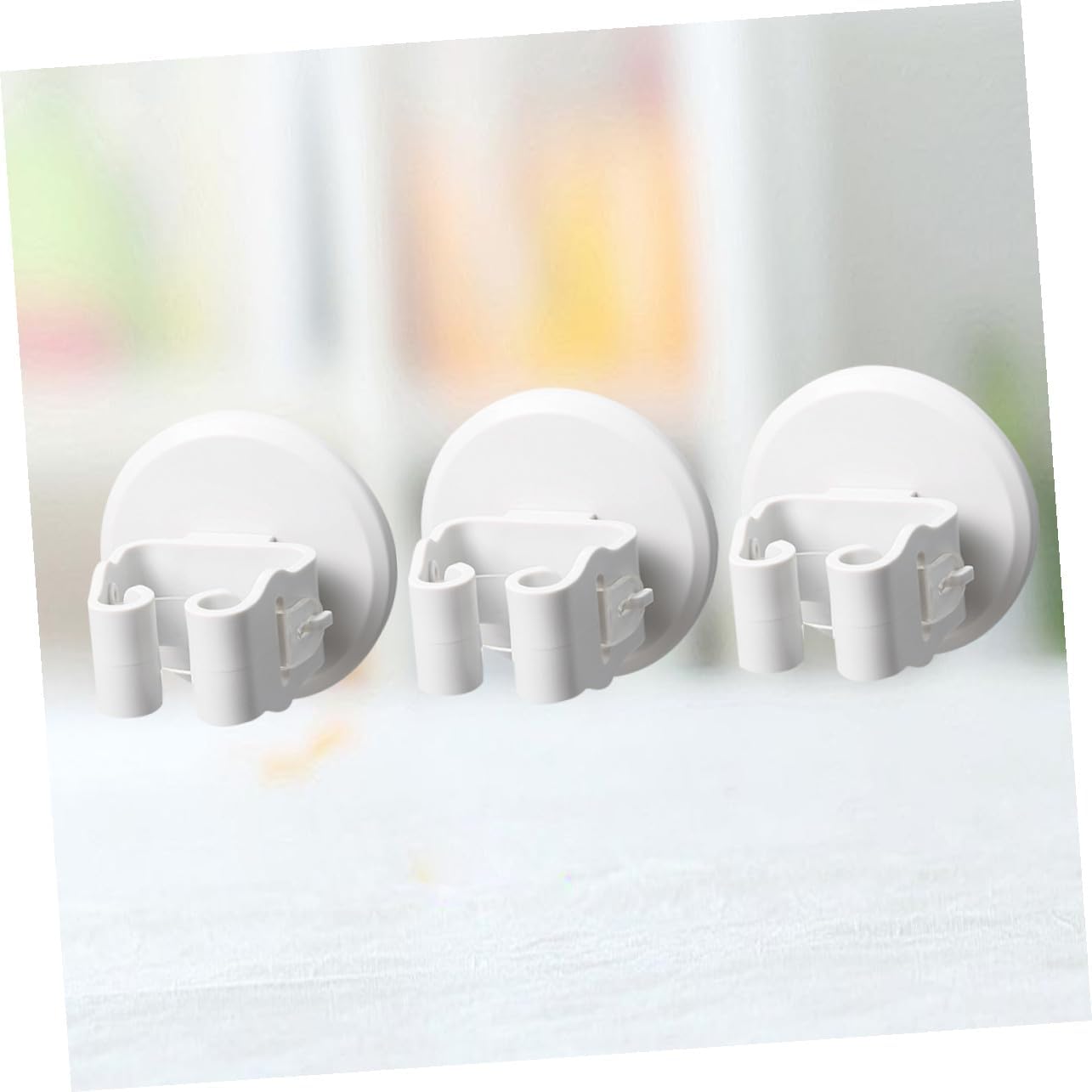  Toyvian Porte-Balai Mural 3 Pièces En ABS, Clips Antidérapants Adhésif Sans Traces, Pour Salle De Bain Et Balcon