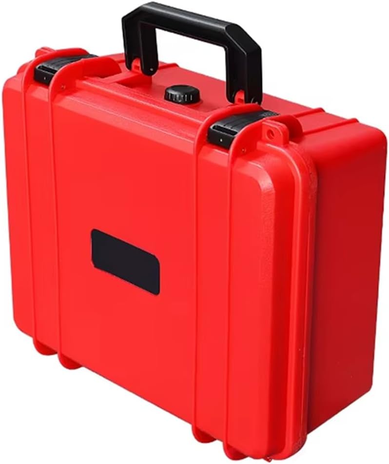  Boîte De Rangement D'Instruments à Grande Capacité Avec Éponge, Valise Portable, Boîte En Plastique Dur Épaissie, Boîte à Outils Pour Matériel, Rouge.