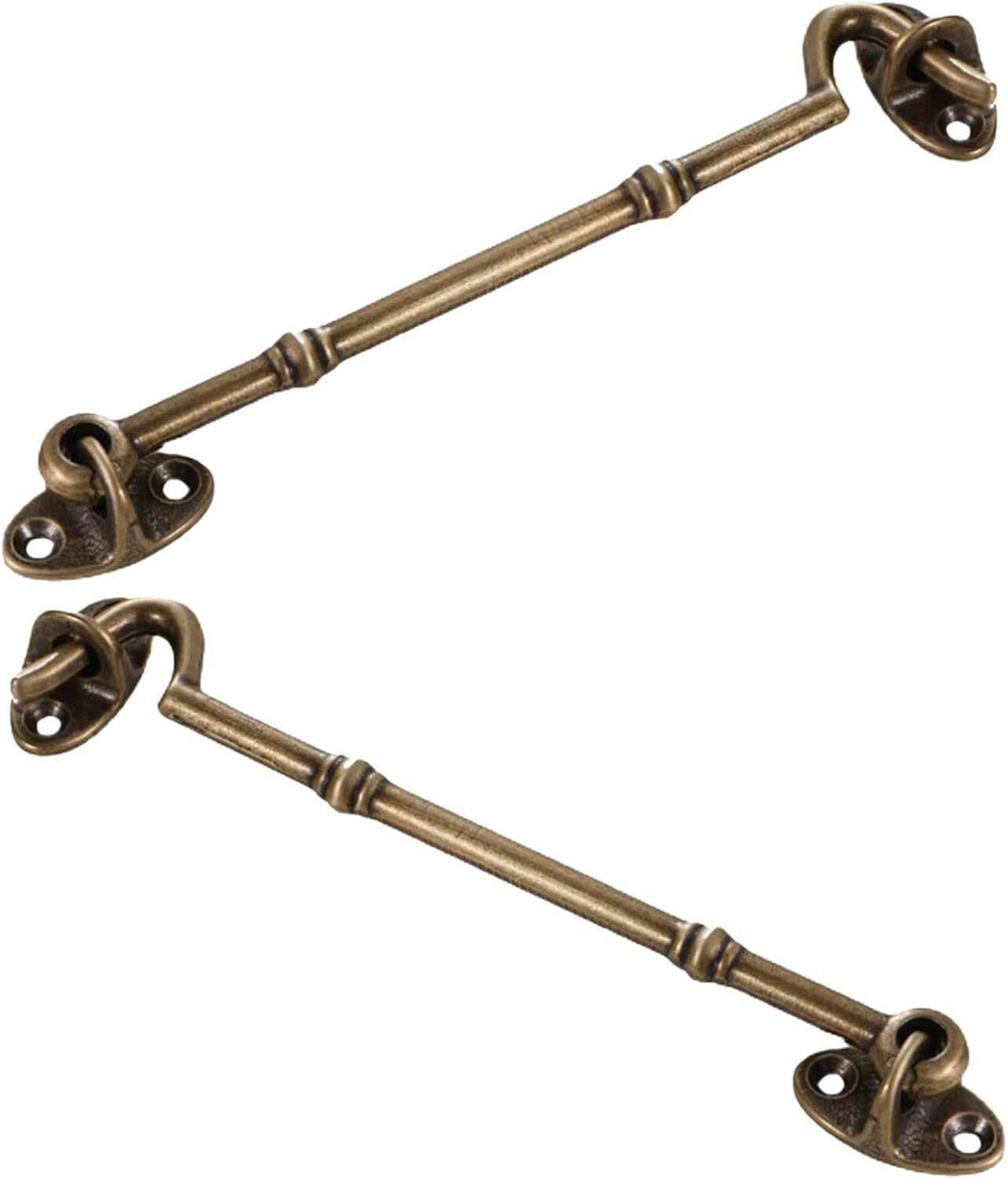 Angoily Lot De 2 Loquets à Crochet En Laiton 14 CM Verrou De Porte Intérieure Pour Fenêtres Et Portes Coulissantes Finition Bronze Ancien Verrou De Style Crochet Pour Maison Et Cabane