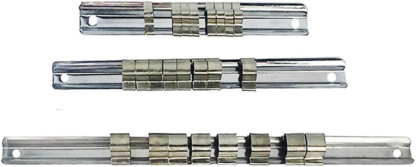  3 Pièces 1/4 Pouces 3/8 Pouces 1/2 Pouces Avec 8 Clips De Douille De Rangement De Manchon Multifonctionnel Sur L ' Organisation Des Outils Piste De Port Robuste