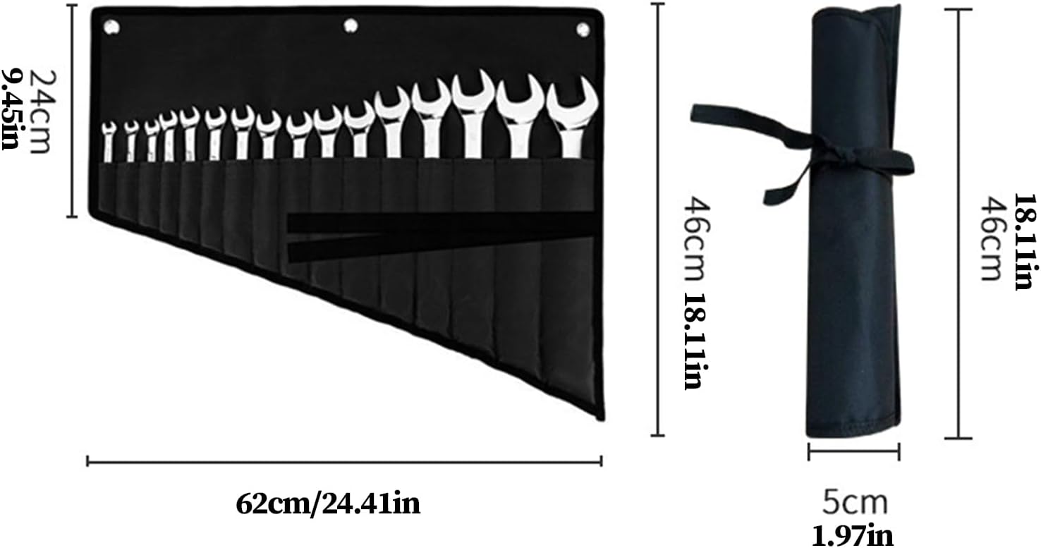 GENERIC Organisateur De Clés Enroulable, Pochette Porte-outils Robuste, Multi-poches Compacte, Matériau Oxford Avec Détails De Sangle élastique, Pochette à Clé, Organisateur D'outils Pour Camion, Mécanicien
