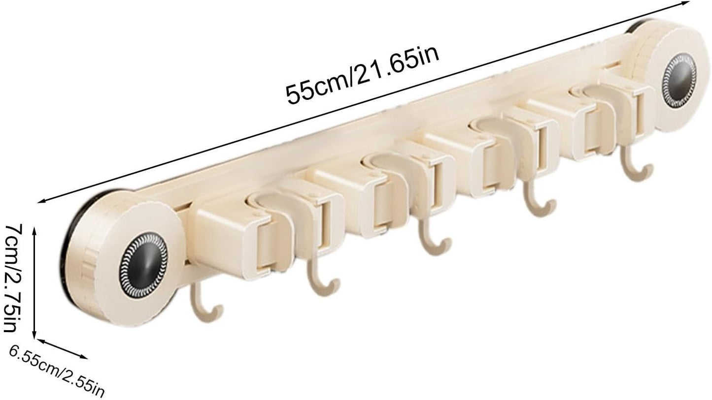  Générique Support Pour Balais Et Serpillères - Support Renforcé Robuste Et Inoxydable - Organisateur Mural Pour Balais Et Rangement,Pour Maison, Bureau, Appartement, Chambre, Salon Et Salle De Bain