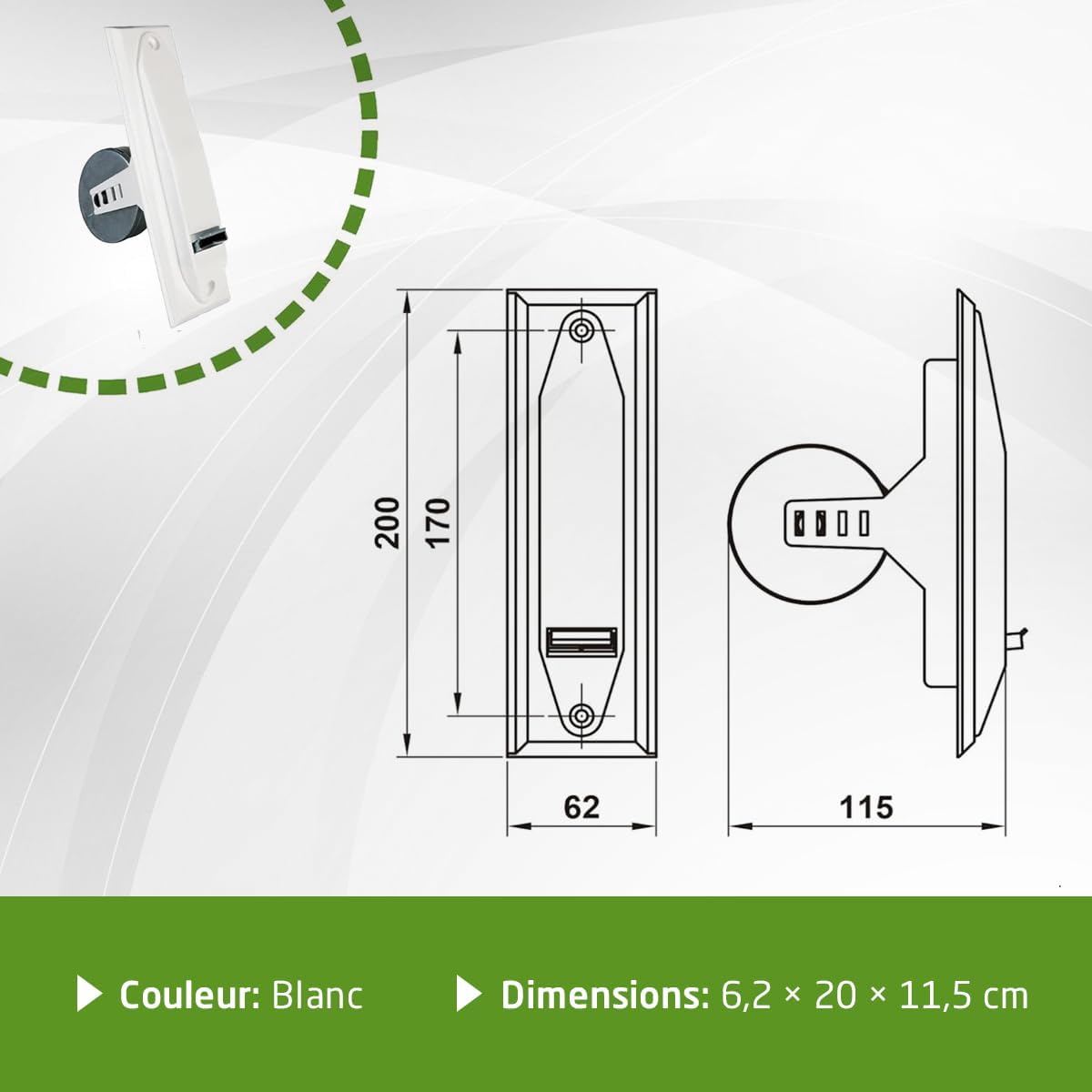  Amig - Recessed Roller Shutter Roller - PVC Front And Metal Body - Dimensions: 6 X 20 X 11.5 Cm - White - Compact And Functional Design