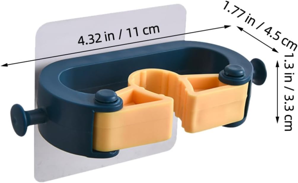  Jojofuny Porte-balai Mural 2pcs En Abs Bleu Sans Perçage, Résistant à L'usure, Organisateur De Balais Cuisine Et Garage