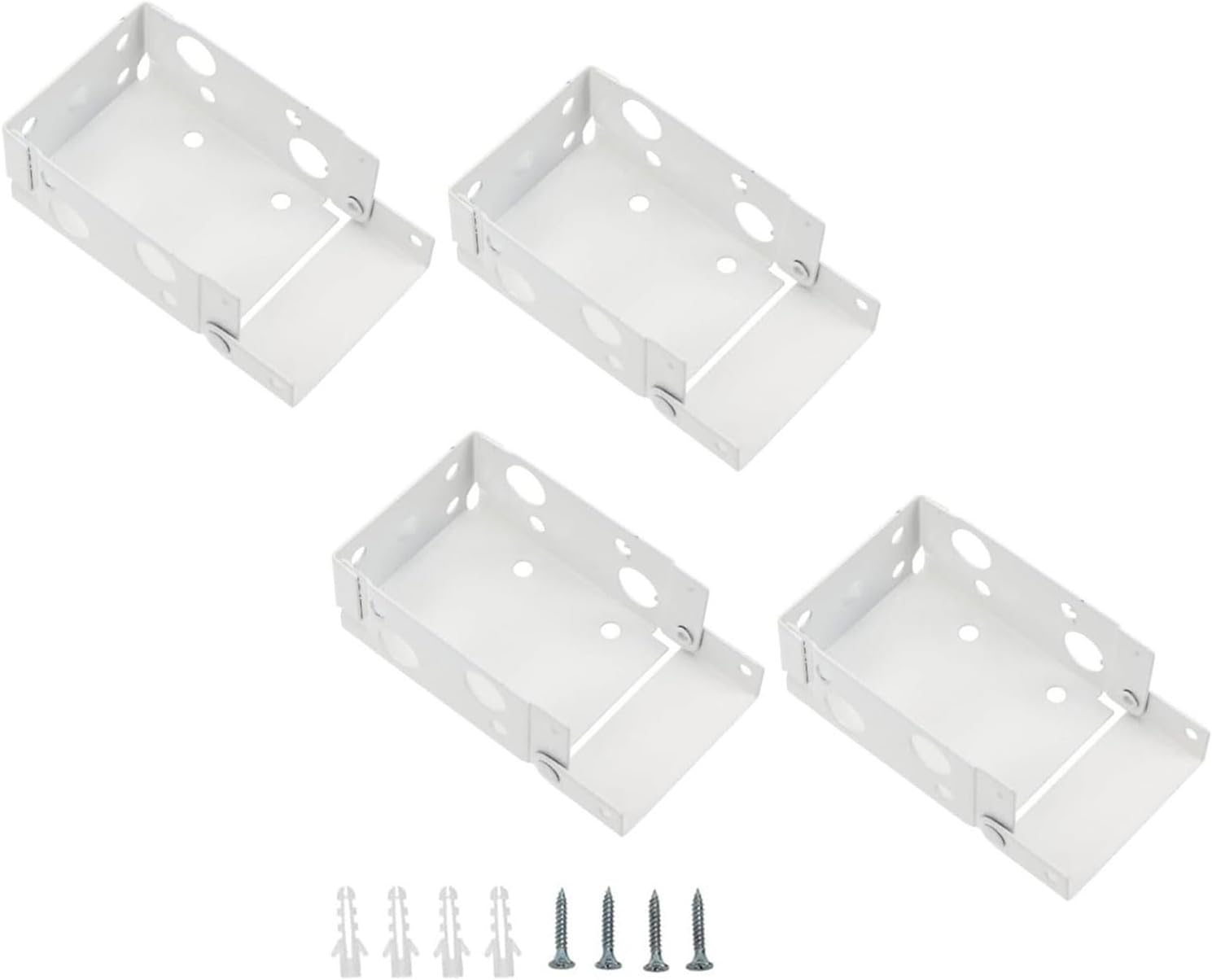  Supports De Traitements De Fenêtre Blancs 4 Pièces, Matériel De Rideau De Fenêtre Pour Une Installation Facile Et Une Durabilité Stable, Supports De De Stores Enrouleurs