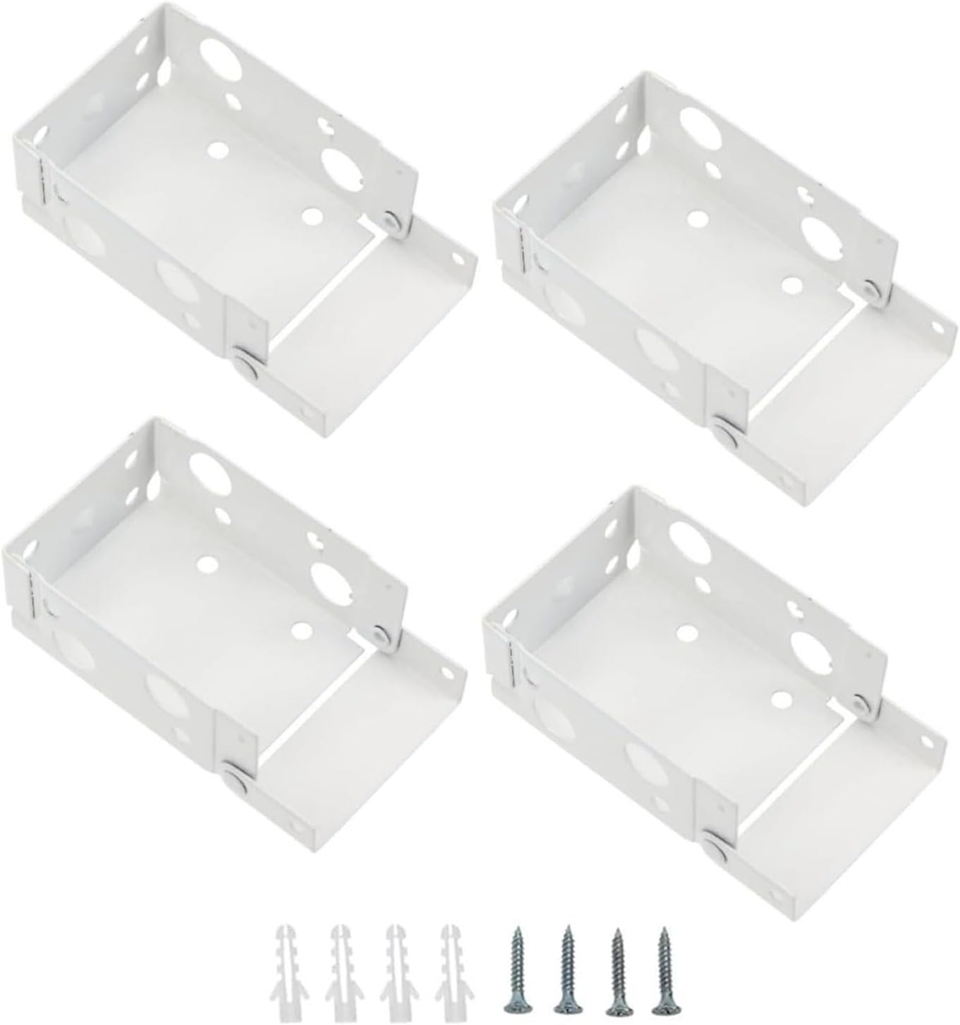  Supports De Traitements De Fenêtre Blancs 4 Pièces, Matériel De Rideau De Fenêtre Pour Une Installation Facile Et Une Durabilité Stable, Supports De De Stores Enrouleurs