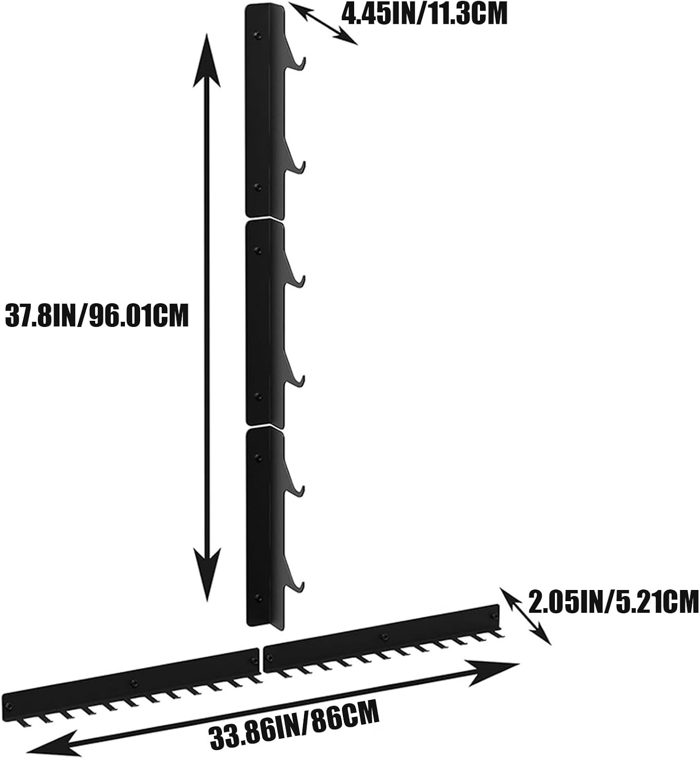  Support Mural Pour Barre De Jalon – Organisateur De 5 Pièces Résistant | Porte-accessoires De Machines D'exercice, Pour équipement De Fitness Dans Le Garage Pour Hommes Et Femmes