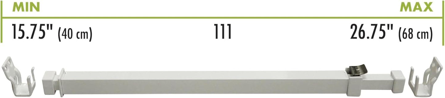  Ideal Security BK111W Adjustable Security Bar For Patio Or Window Door With Child Safety Lock, White, 40-68 Cm